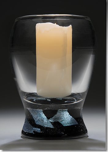 Black Cremation Ash Small Candle Holder